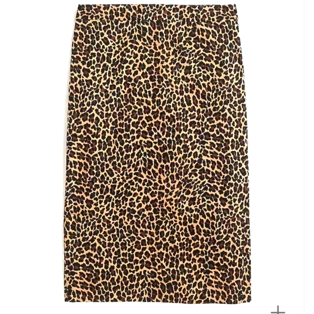 J Crew No. 2 Pencil Skirt Leopard Print size 6